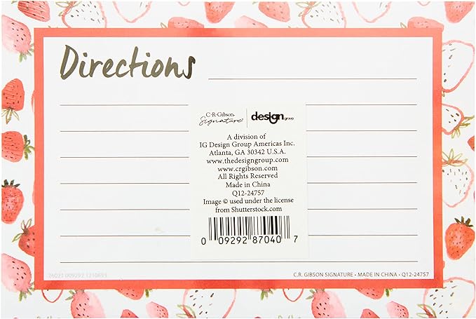 Strawberry Fields Recipe Cards