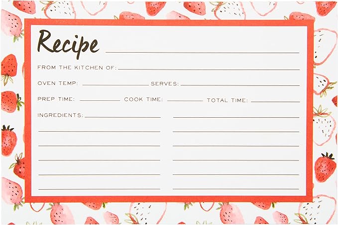 Strawberry Fields Recipe Cards