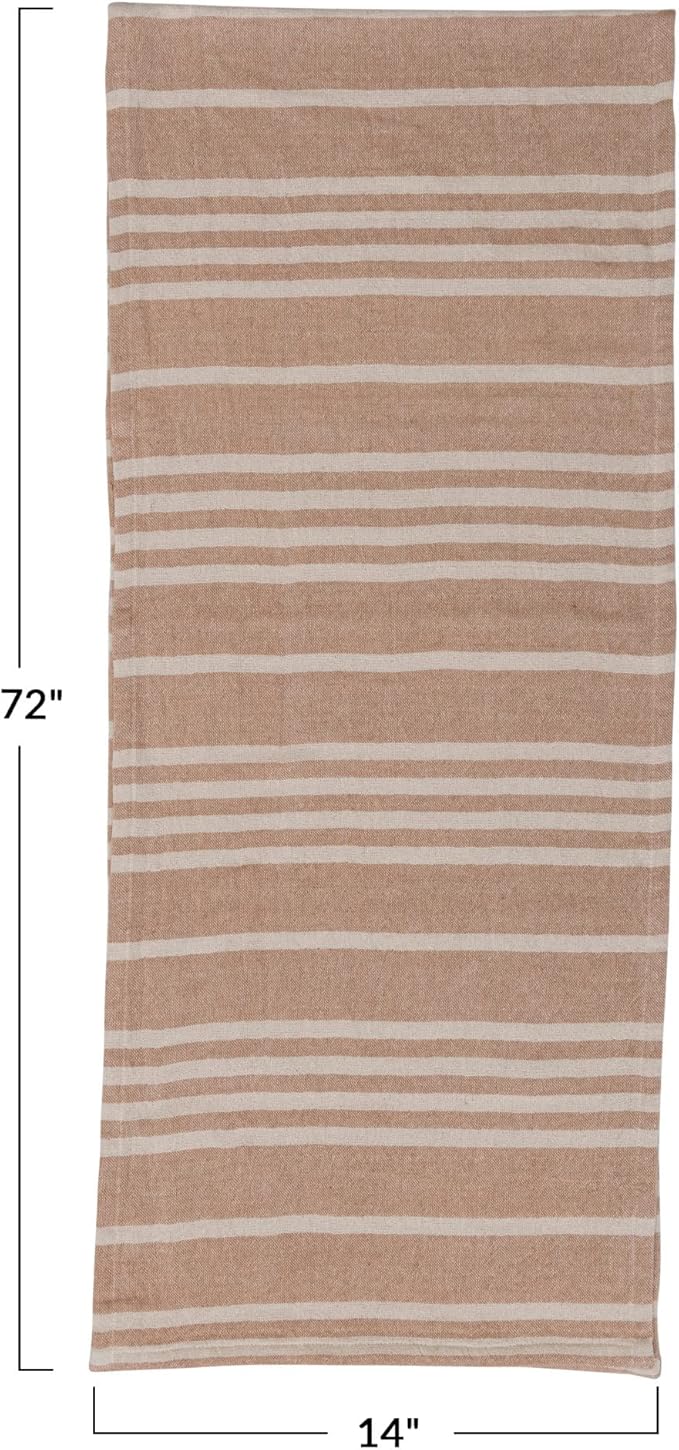 Cotton Double Cloth Table Runner Tan & Neutral