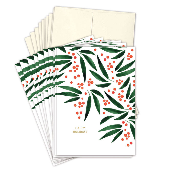 Red Berries Boxed Holiday Cards - Set of 10