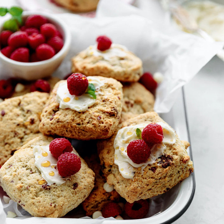 Raspberry White Chocolate Scones