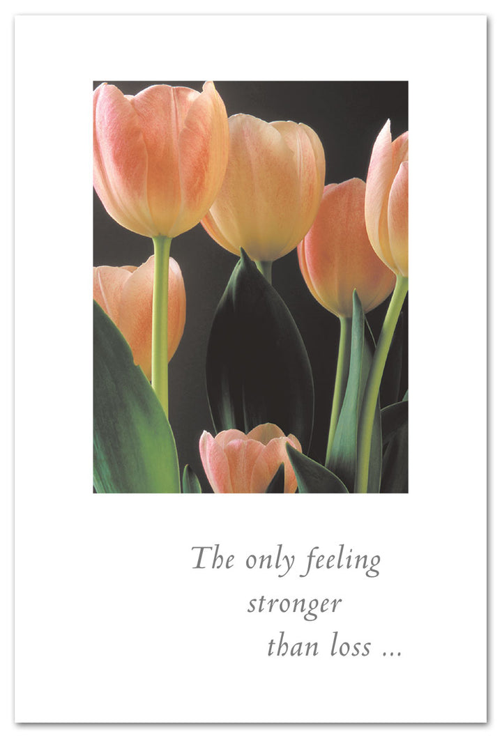 Pink Tulips Condolence Card