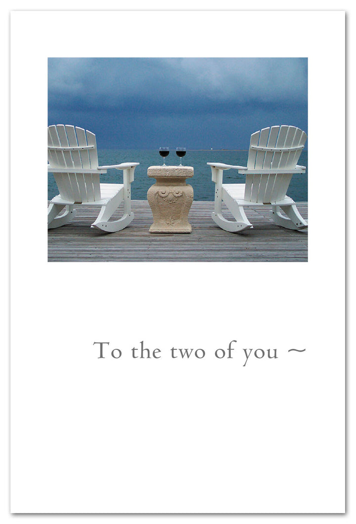 Wine Glasses by Sea Anniversary-to-Couple Card