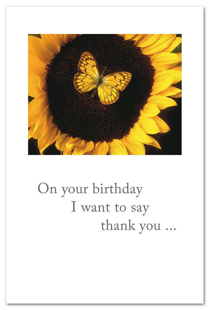 Sunflower & Butterfly Birthday Card