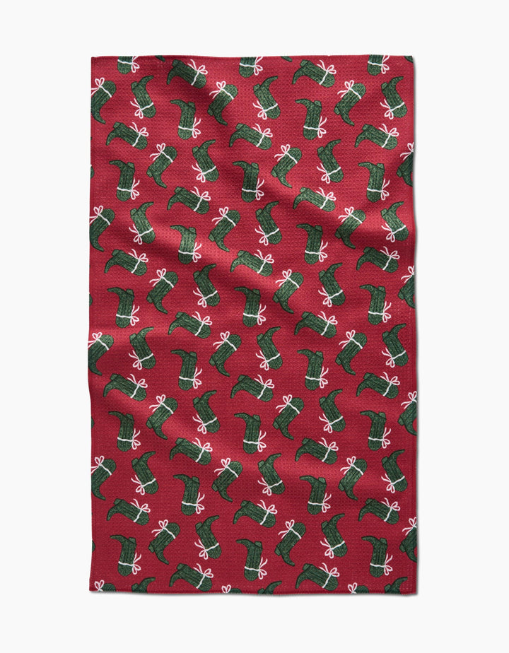 Merry Boots Kitchen Tea Towel