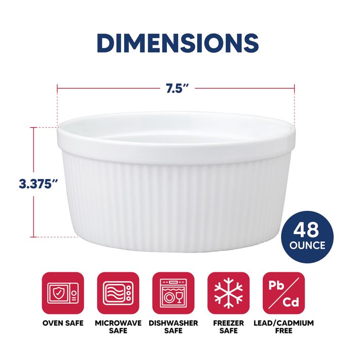 HIC Kitchen Souffle, 48oz Ramekin