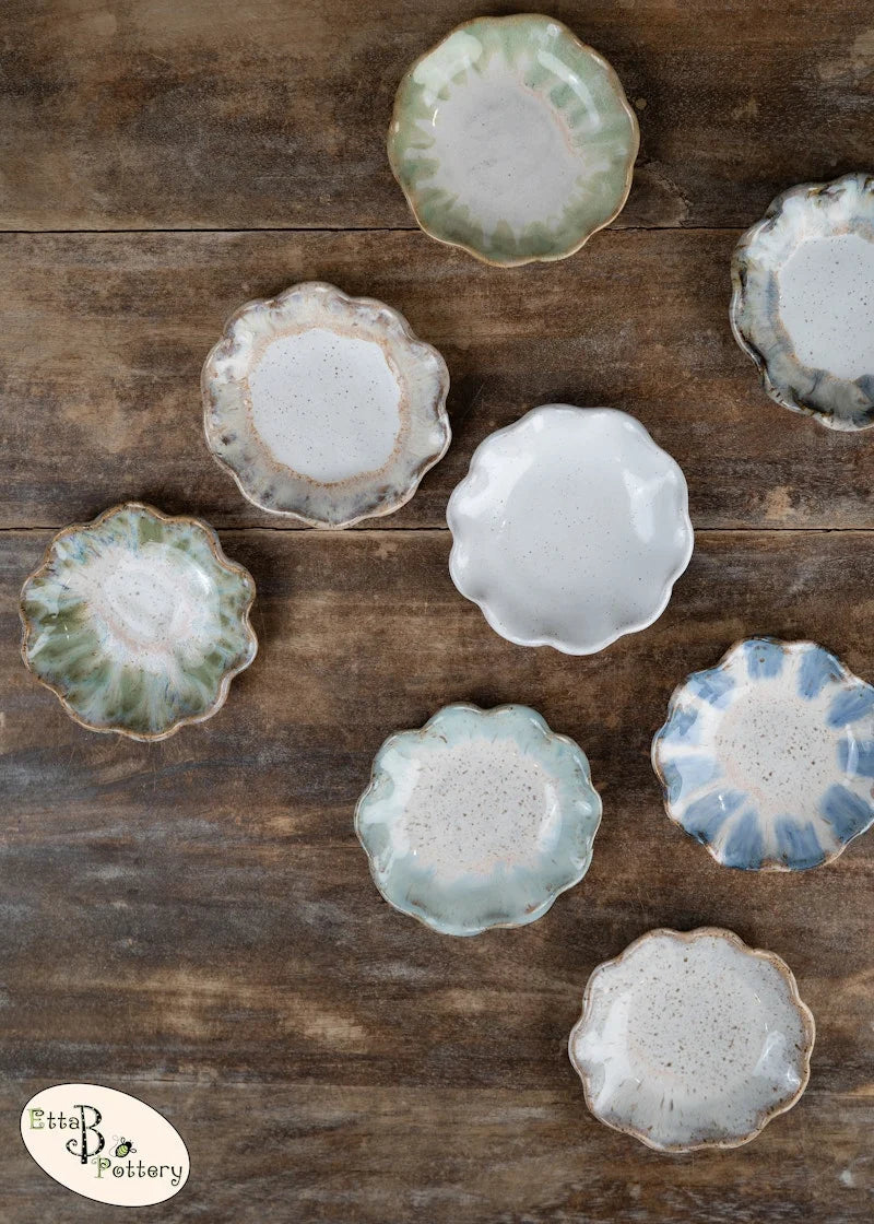 Etta B Pottery Ruffled Sauce Dish