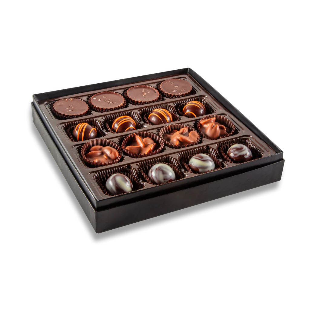 Bourbon Barrel Assorted Artisan Chocolates, 16 Piece Box