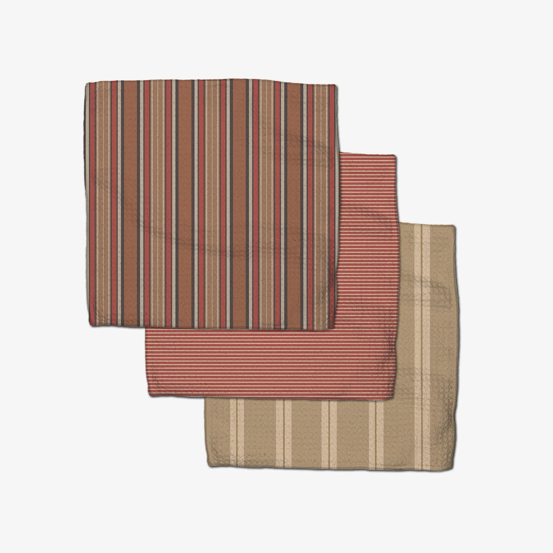 Fall Stripes - Dishcloth Set of 3