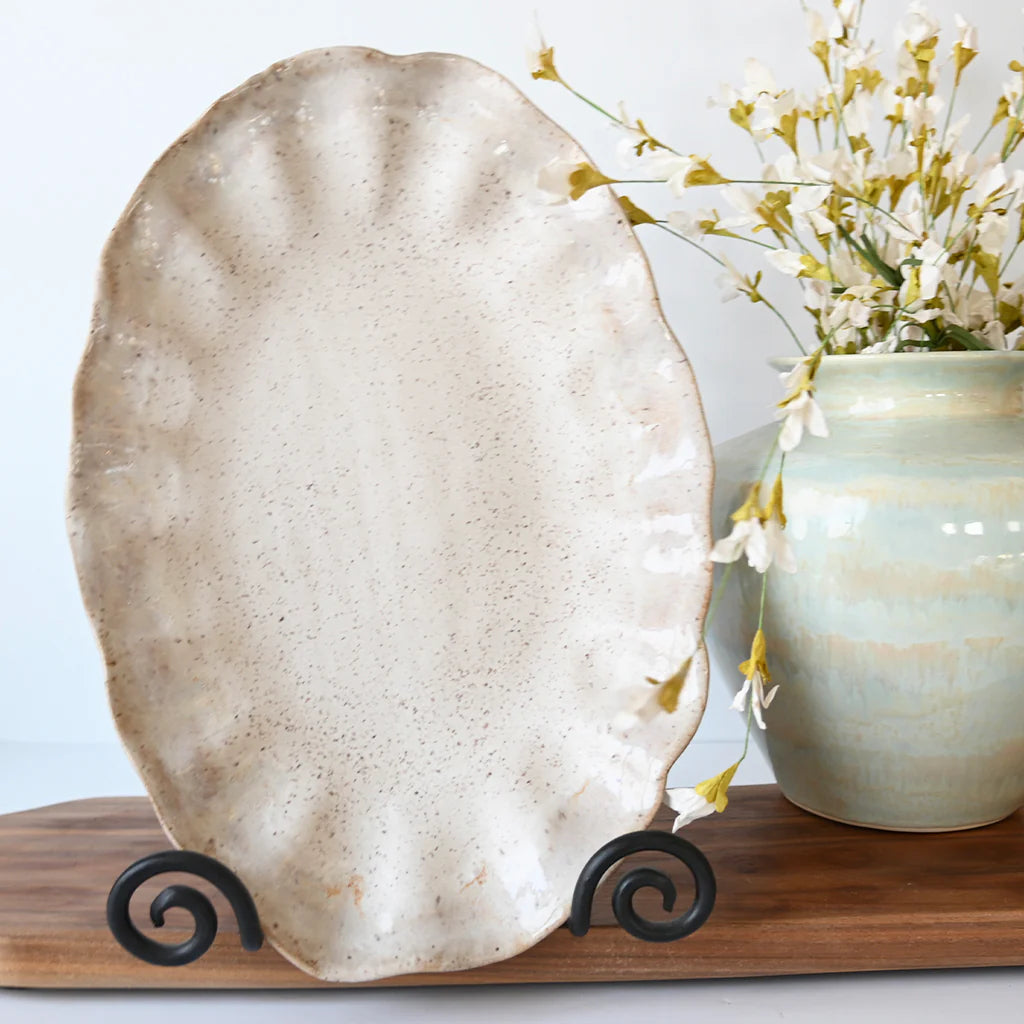 Etta B Pottery Fluttered Oval Platter