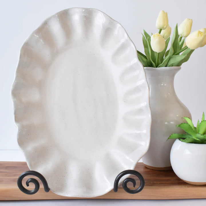 Etta B Pottery Fluttered Oval Platter