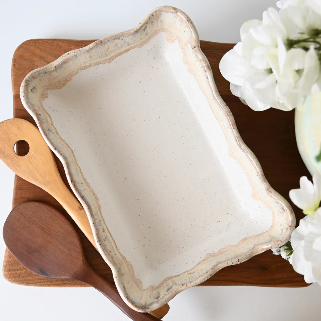 Etta B Pottery Waved Rectangle Baker