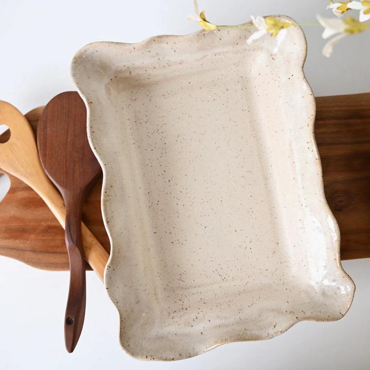 Etta B Pottery Waved Rectangle Baker