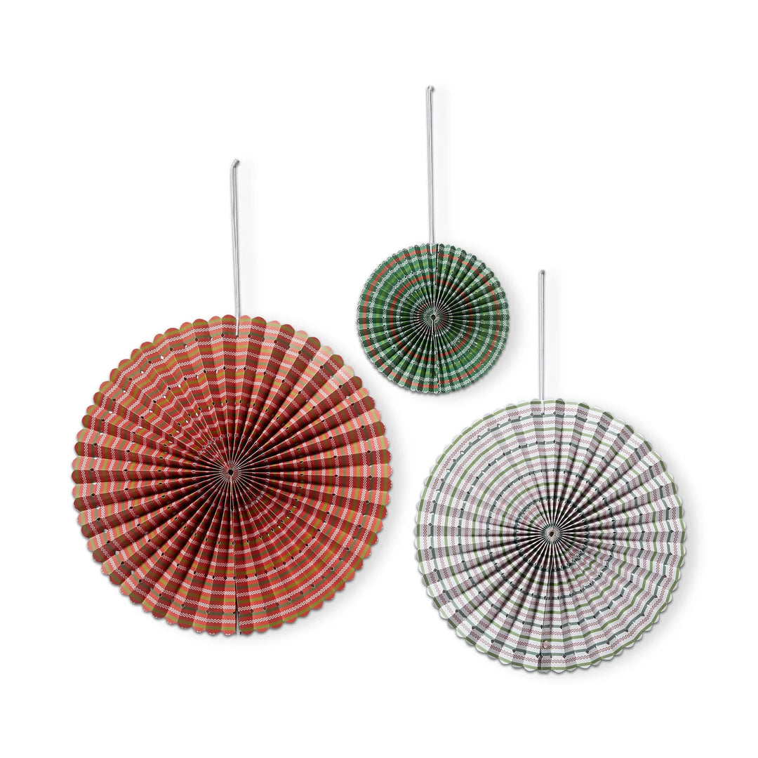 Festive Stripe Paper Fan Decor