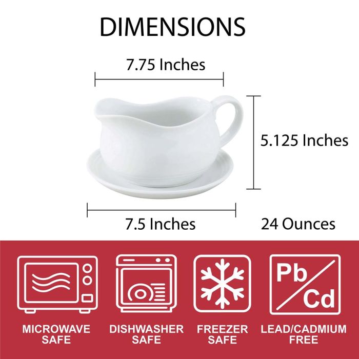 Gravy Boat with Saucer 24oz