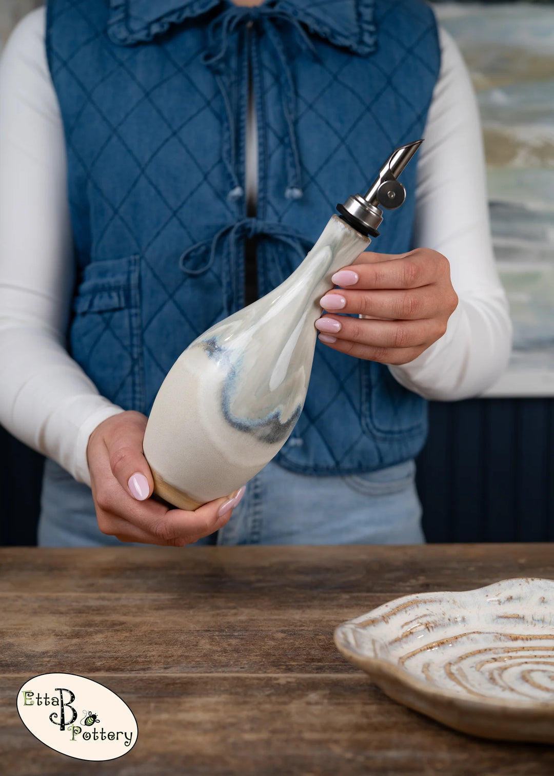 Etta B Pottery Oil Bottle
