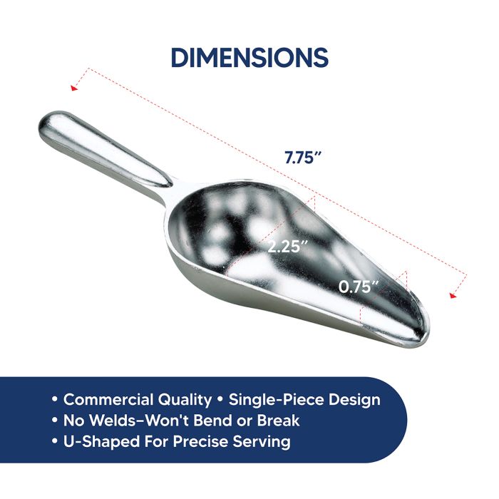 Aluminum Ice Scoop, 8"