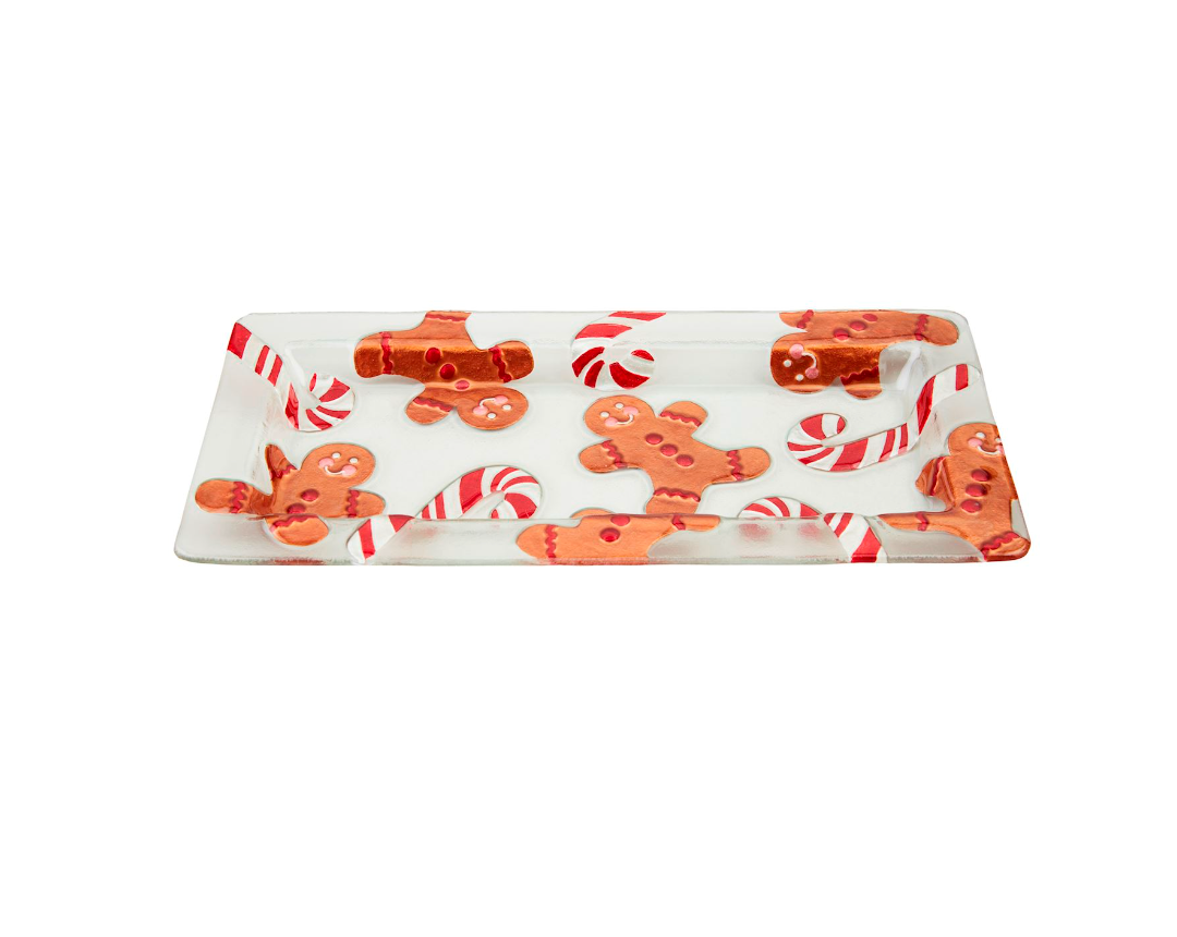 Glass Gingerbread Tray