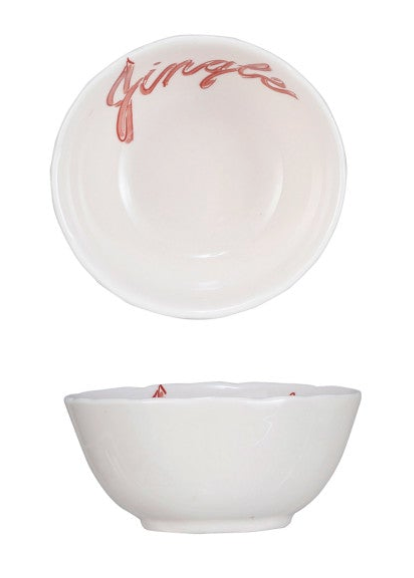 Pastel Holiday Word Stoneware Bowl