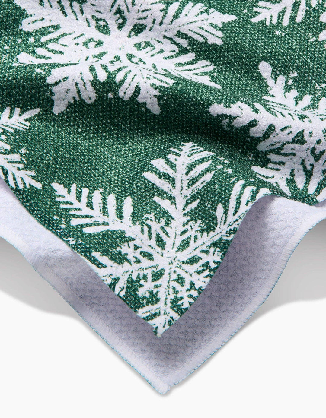 Snowy Days Green Kitchen Tea Towel