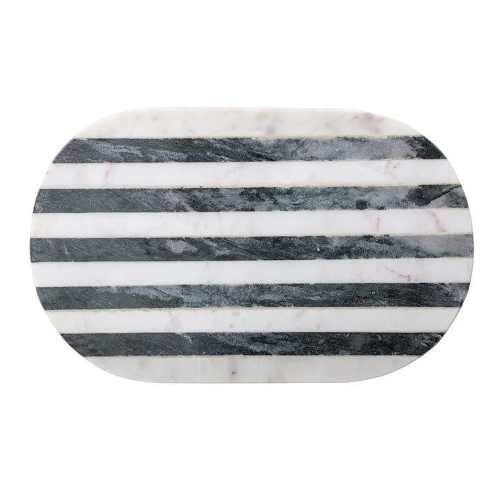 Black and White Oval Marble Board