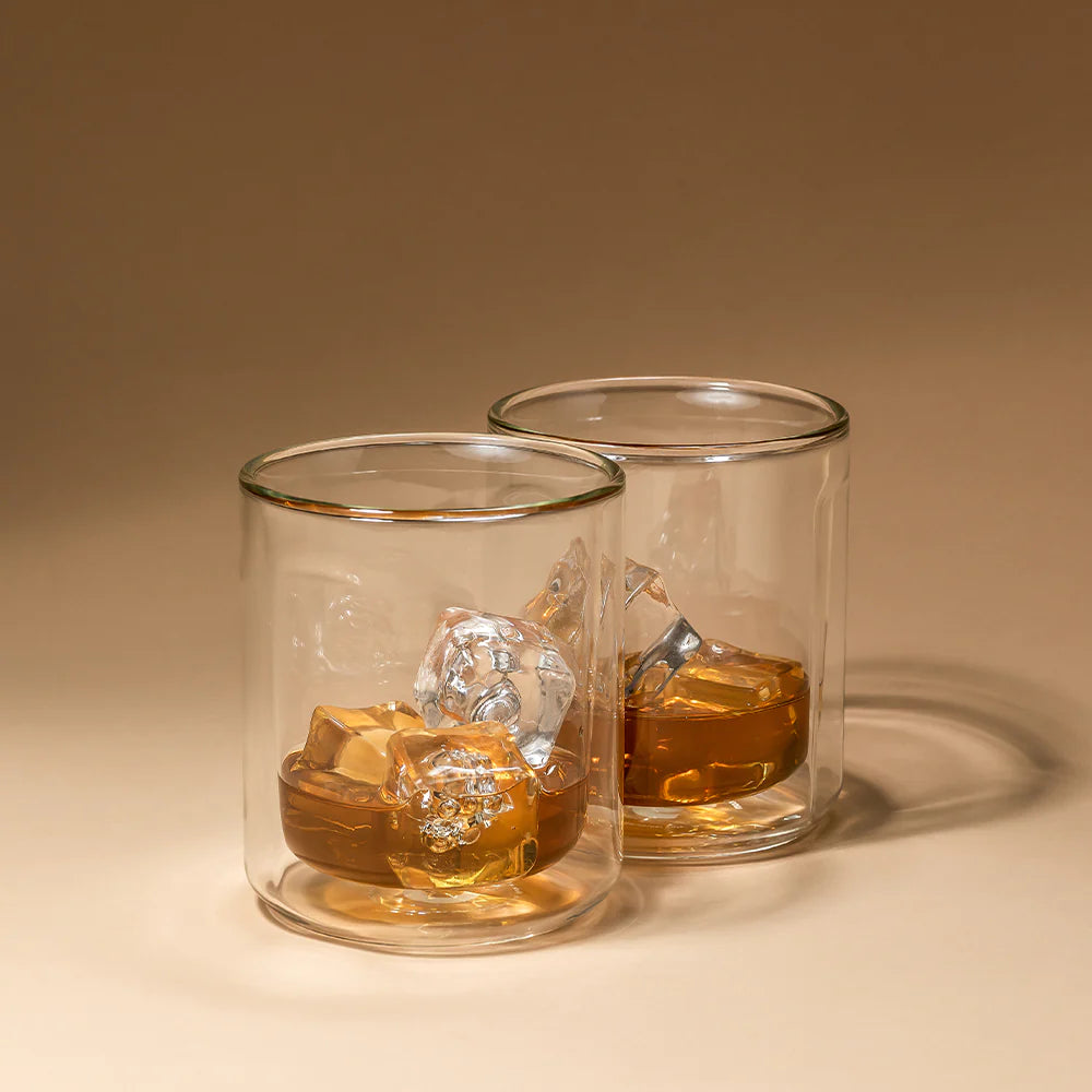 Double Walled Rocks Glasses, Set of 2 – The Cook's Nook