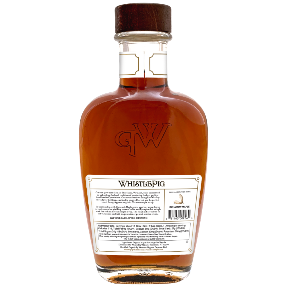 WhistlePig Rye Whiskey Barrel-Aged Organic Maple Syrup