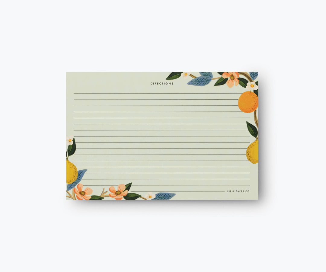 Citrus Grove Recipe Card Pack of 12