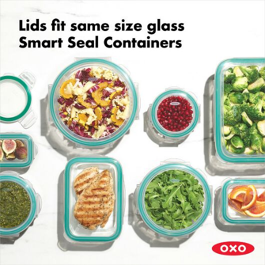 8 Piece Smart Seal Glass Round Container Set