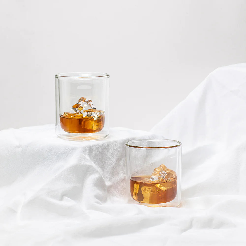 Double Walled Rocks Glasses, Set of 2