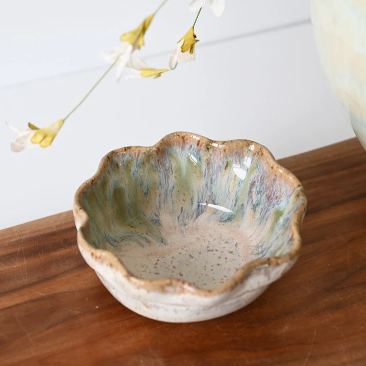 Etta B Pottery Ruffled Salsa Bowl