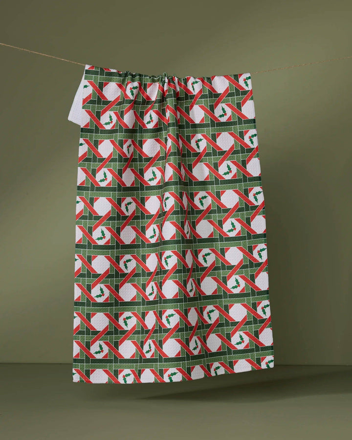 Yuletide Lattice Kitchen Tea Towel