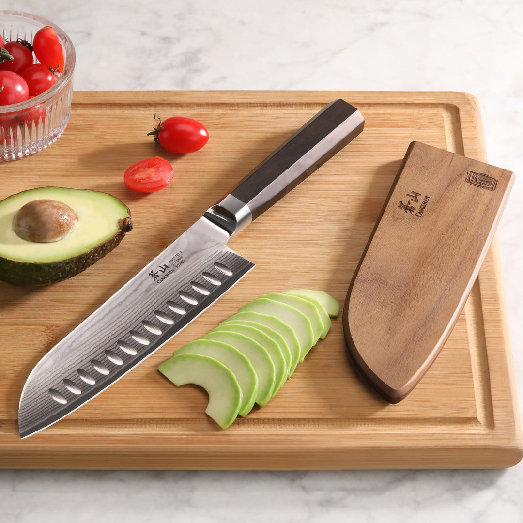 Maya Series 7" Santoku Knife with Sheath