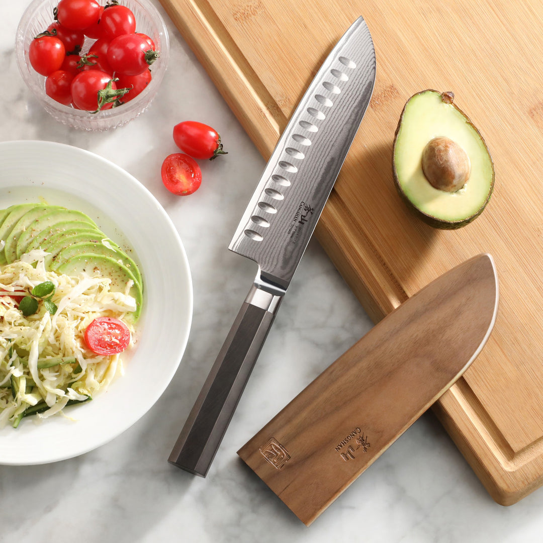 Maya Series 7" Santoku Knife with Sheath