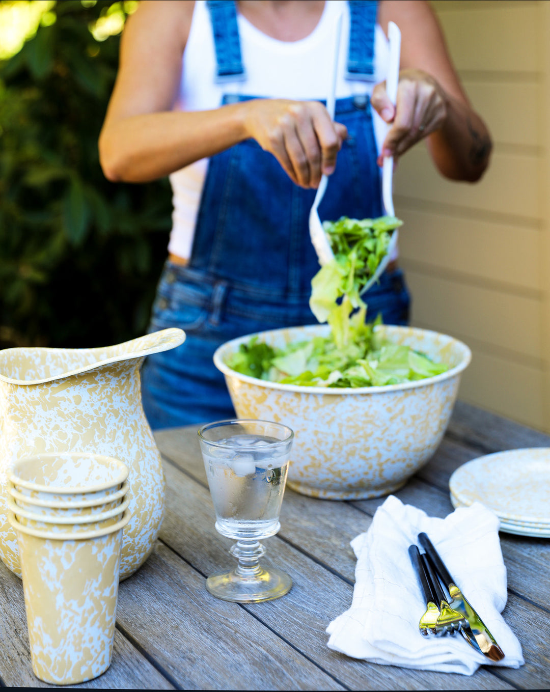 Crow Canyon Splatter Large Salad Bowl 5qt