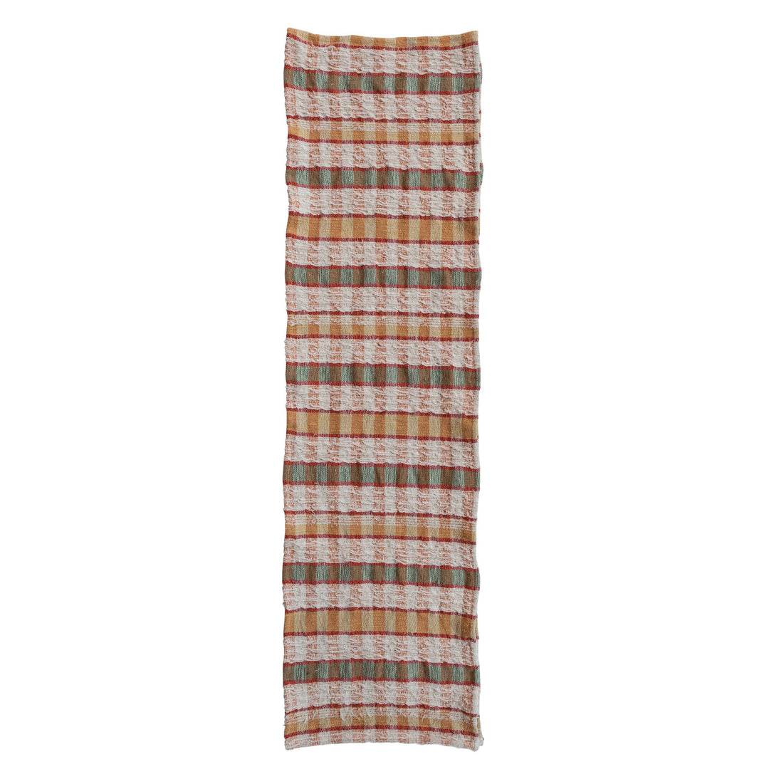 Woven Cotton Slub & Wool Striped Table Runner