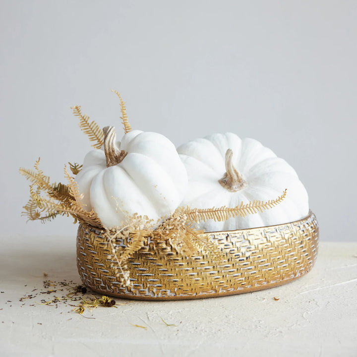 Resin Pumpkin with Brown Stem