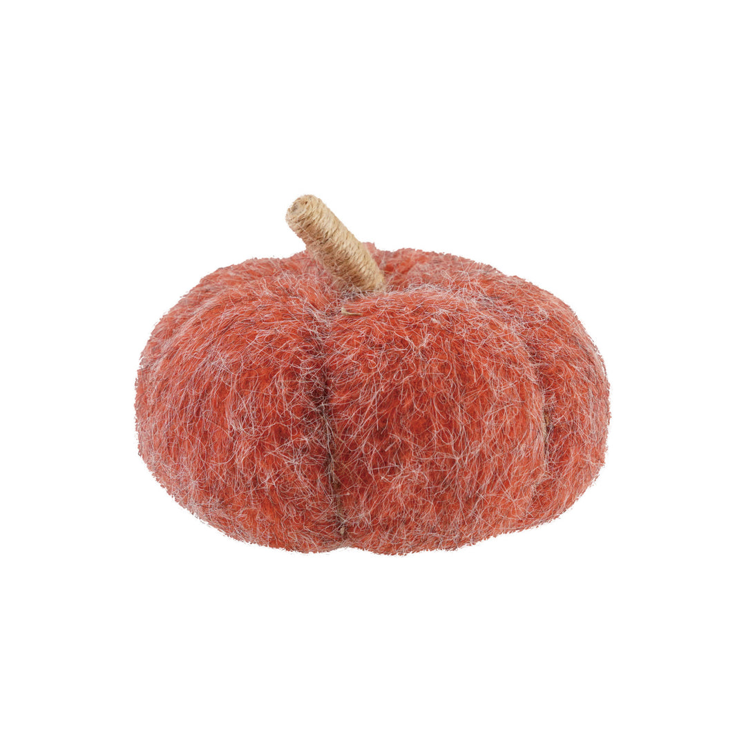 Felt Pumpkin with Jute Wrapped Stem, Orange Color