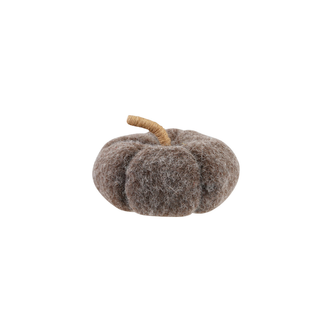 Felt Pumpkin with Jute Wrapped Stem, Grey