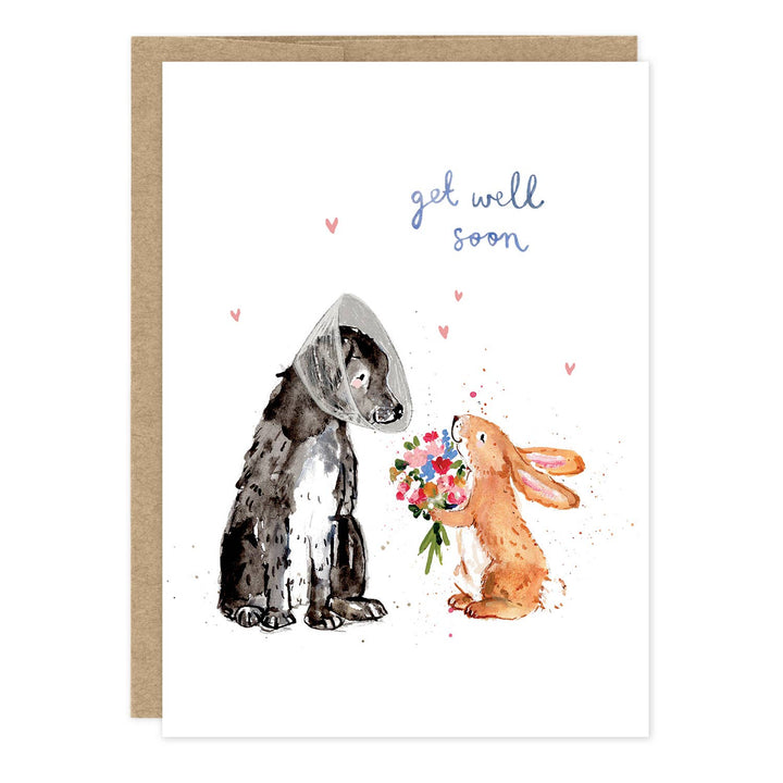 Dog & Bunny Get Well Card