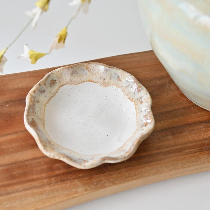 Etta B Pottery Ruffled Sauce Dish