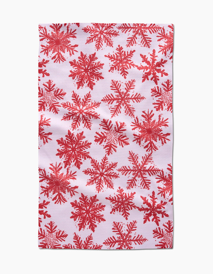 Snowy Days Red Kitchen Tea Towel