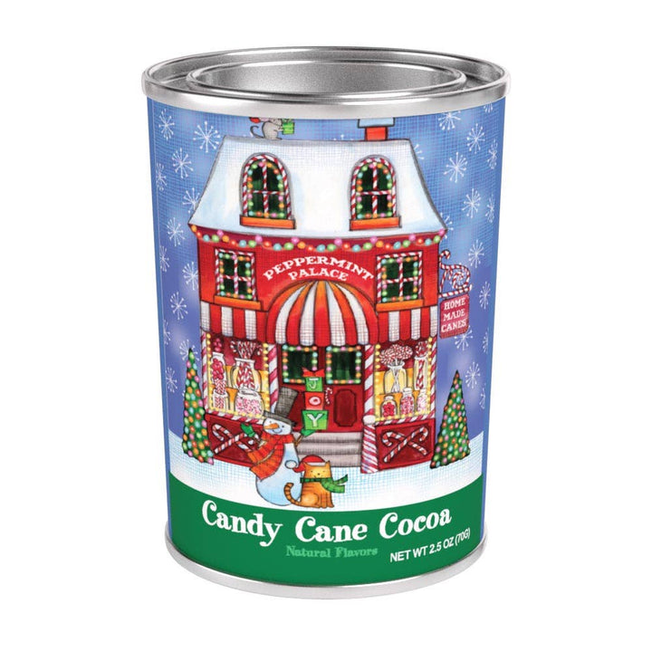 Snow Village Candy Cane Cocoa Tin
