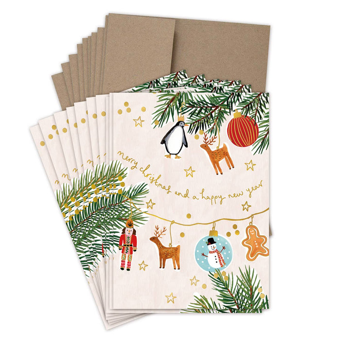 Tree Decorations Boxed Holiday Cards - Set of 10