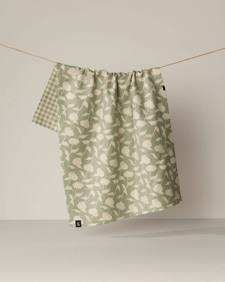Sage Blossom Luxe Kitchen Towel