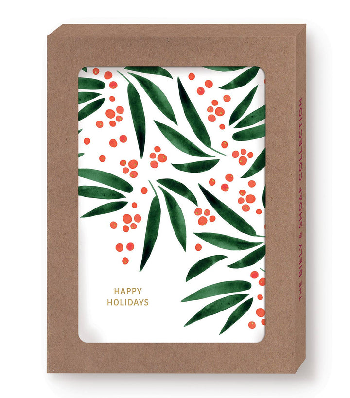 Red Berries Boxed Holiday Cards - Set of 10