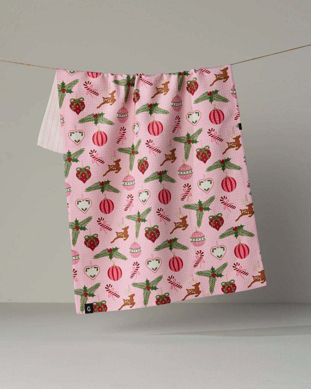 Pink Tidings Luxe Kitchen Towel - Holiday 2026