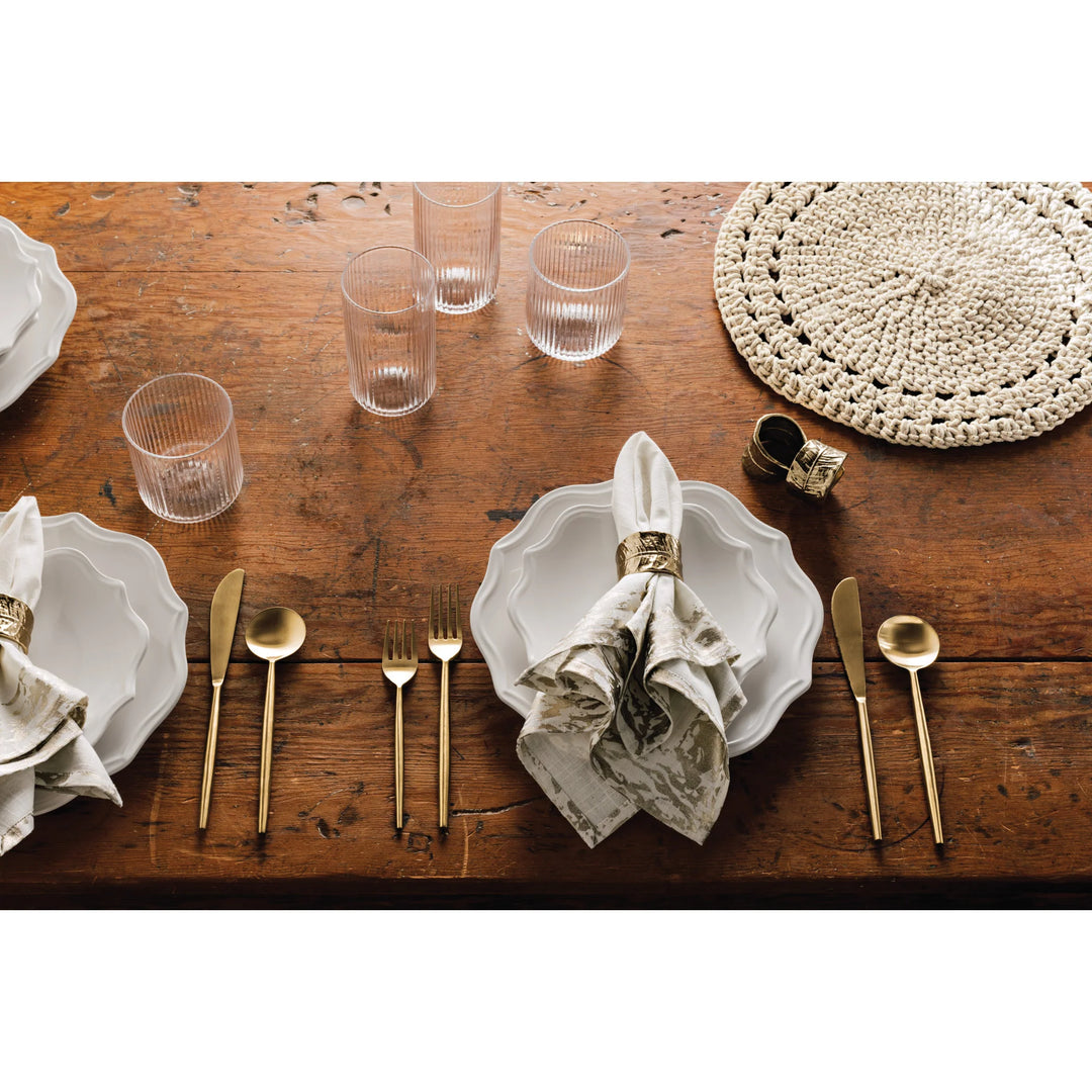 Short Fluted Glass Tumbler, 12oz