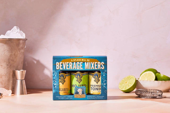 Blue Classic Cocktail Drink Mixers Gift Set