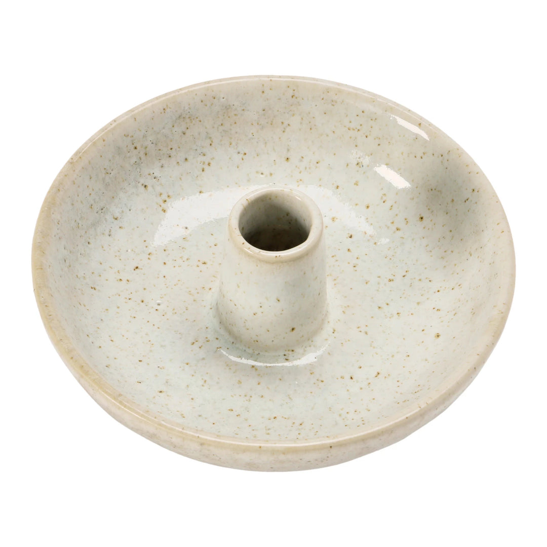 Stoneware Dish with Toothpick Holder with Glaze